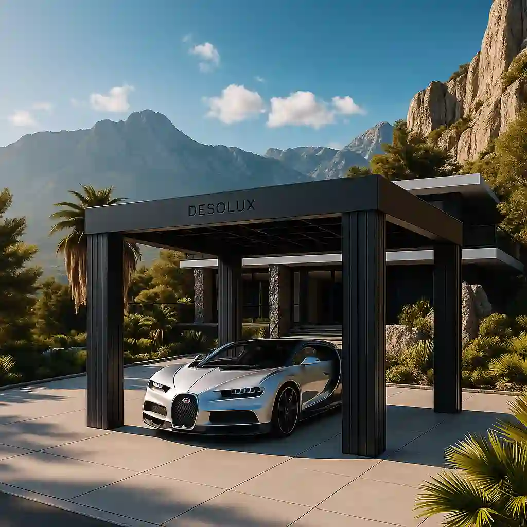 Carport Solar arquitectónico en villa moderna